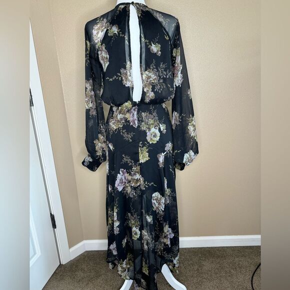 ASOS Drop Waist Floral Midi Fairy Goth Dress Size 6 - Picture 9 of 16